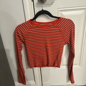 Arizona Jean Company Red and White Striped Crop Top
